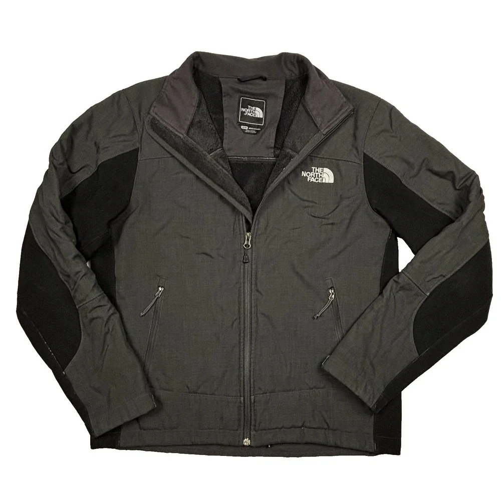 The North Face Denali Fleece Jacket Mens M Gray Black Full Zip Pullover TCN1 F13